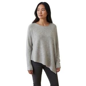 Alice + Olivia‎ Grey Wool Blend Asymmetrical Hem Sweater Size Small Basic Staple